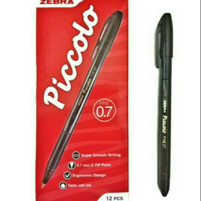 

Pulpen zebra piccolo 0.7mm pena pen alat tulis isi 12pcs