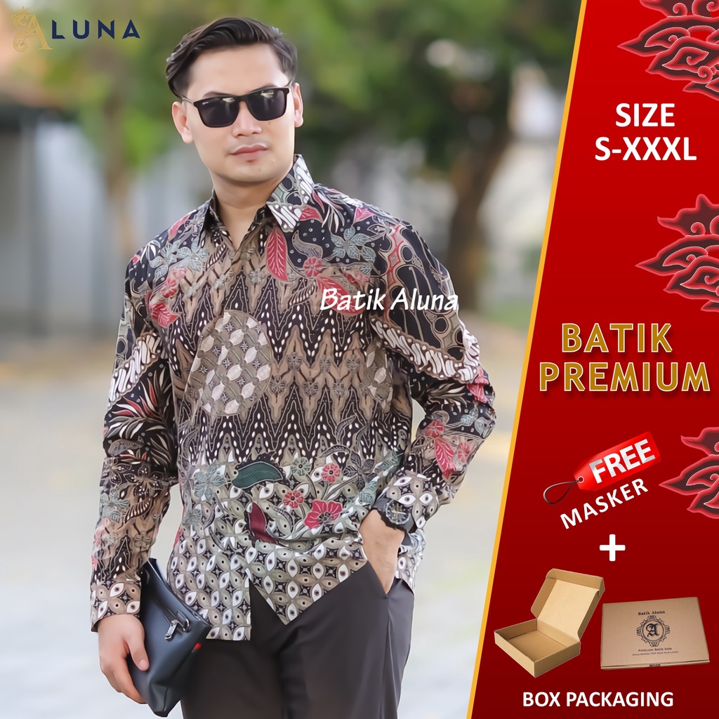 Baju Kemeja Batik Pria Cowok Lengan Panjang Regular Atasan Batik Premium Pria Cowo Prabuseno Kondangan Couple Pasangan Batik Pekalongan Anak Laki Laki Kekinian Original Modern Seragam Kantor Jumbo PCW 001