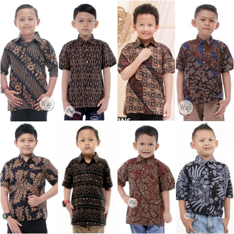 Kemeja Batik Anak - batik anak - baju batik anak laki laki umur 2-12 tahun hem batik anak pendek