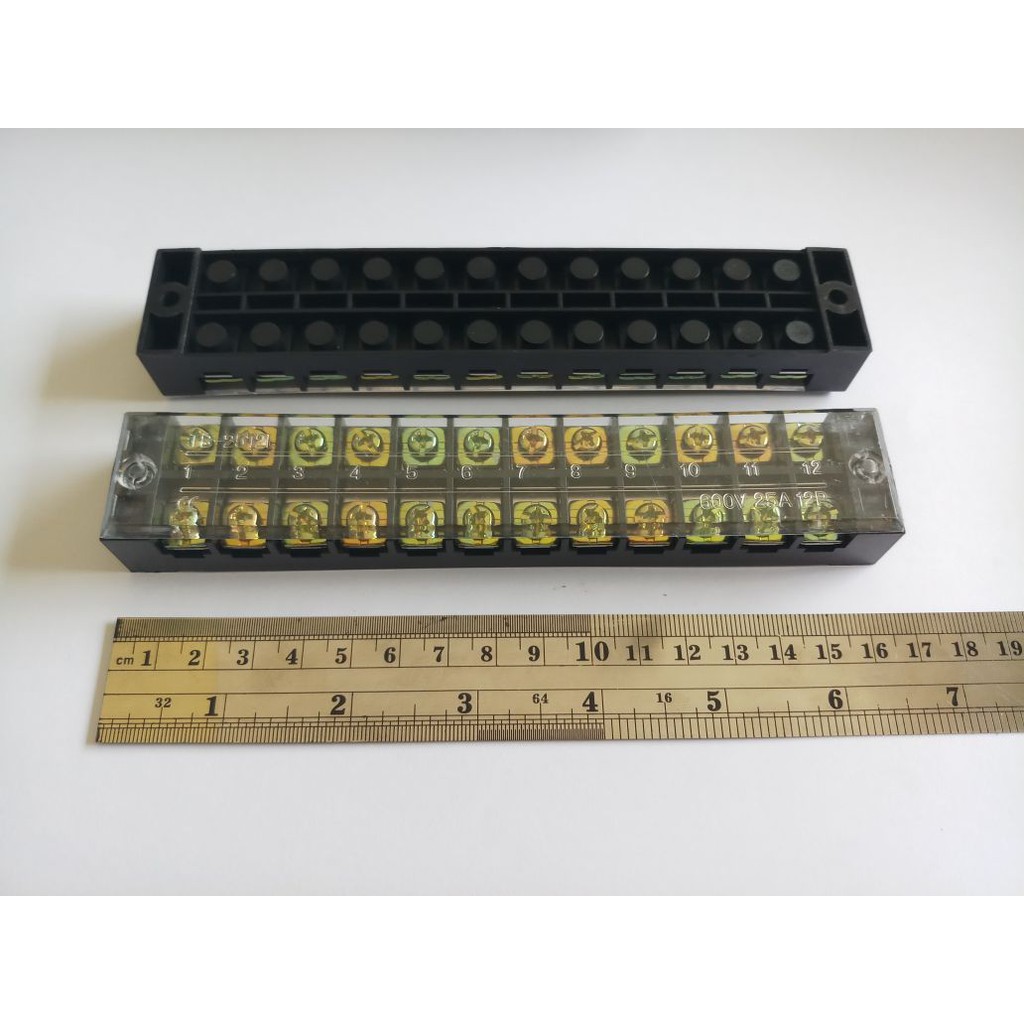 Terminal Block 25A 12P 600V Terminal Kabel Listrik Blok 2512