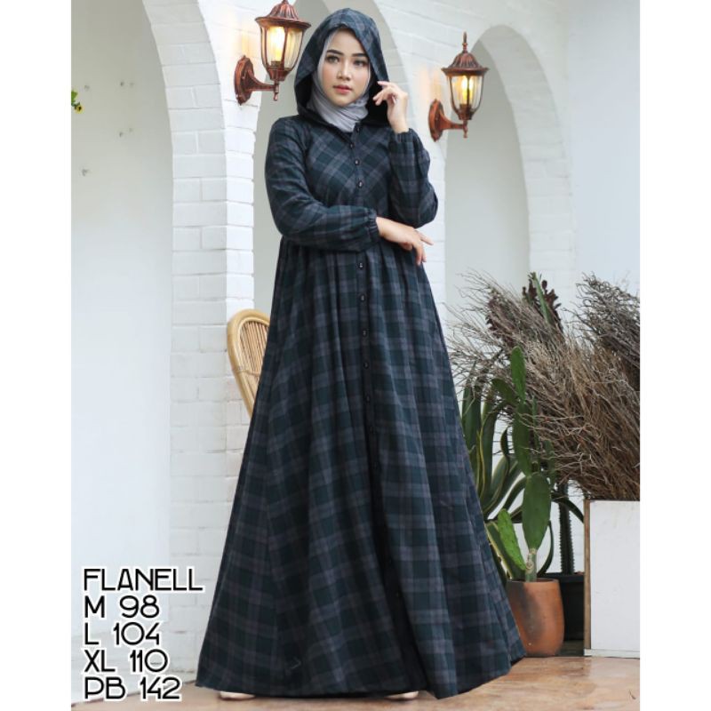 gamis cantik linen dan fanel