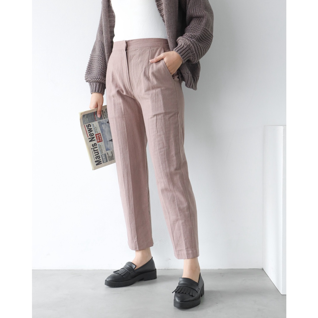 Mayoutfit Shany Pants / Celana Kulot Linen S-XXL (Part 1)-CHOCO