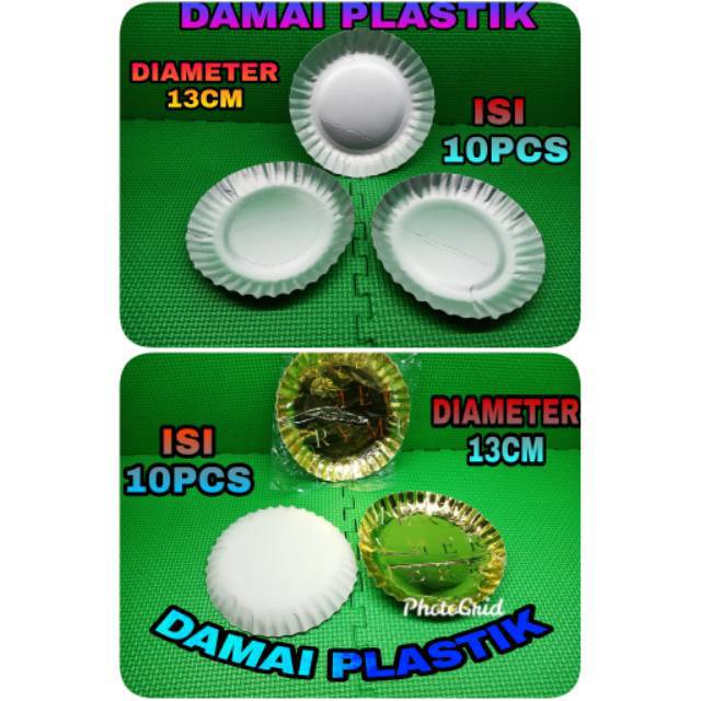 ISI:10PCS PIRING MAS EKONOMIS KERTAS KUE CAKE TART ULANG TAHUN PAPER PLATE EMAS GOLD Perak Silver