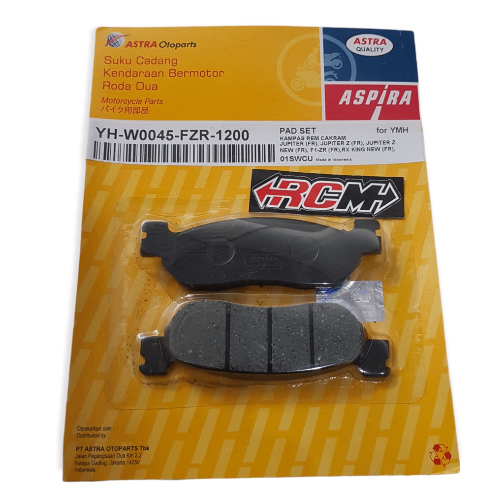 YH-W0045-FZR-1200 KAMPAS REM CAKRAM DEPAN DPN DISCPAD DISKPAD DISPAD JUP JUPITER Z NEW RXK RX K RX-K NEW FIZR F1ZR ORI ORIGINAL ASPIRA ASTRA OTOPARTS ASLI