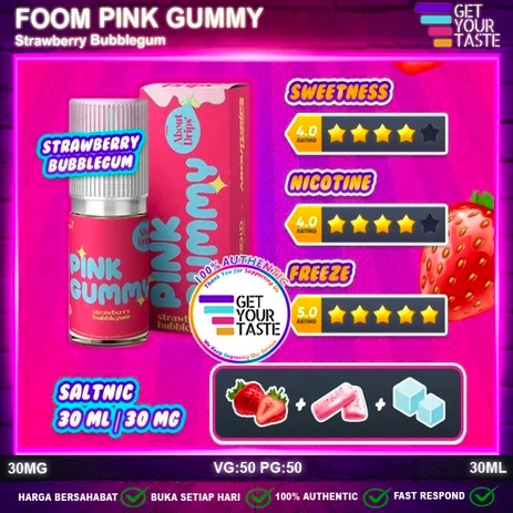 LIQUIDS FOOM PINK GUMMY 30ML 30MG