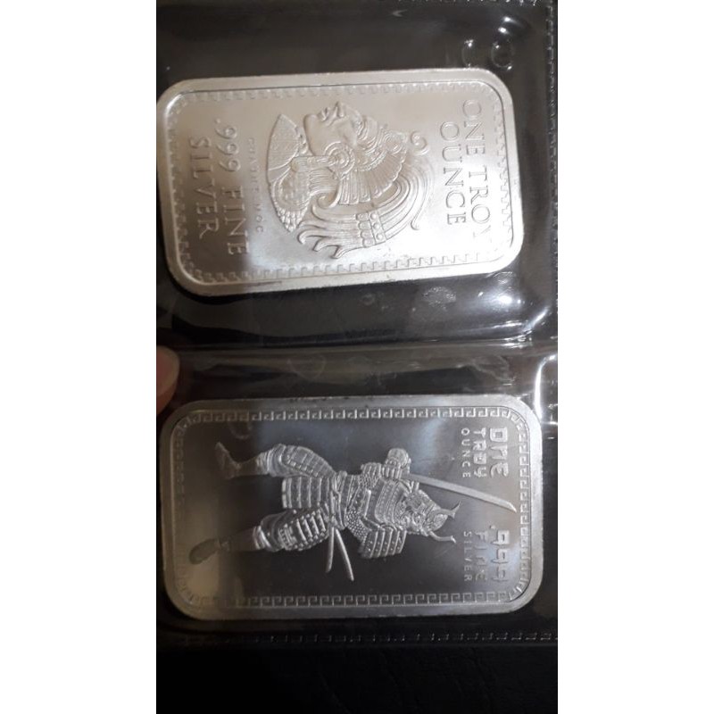 koin bar perak 1 oz aztec / samurai