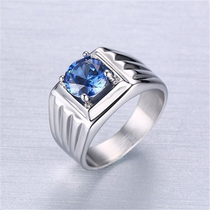 Men's Fashion Zircon Engagement Ring Jewelry Accessories