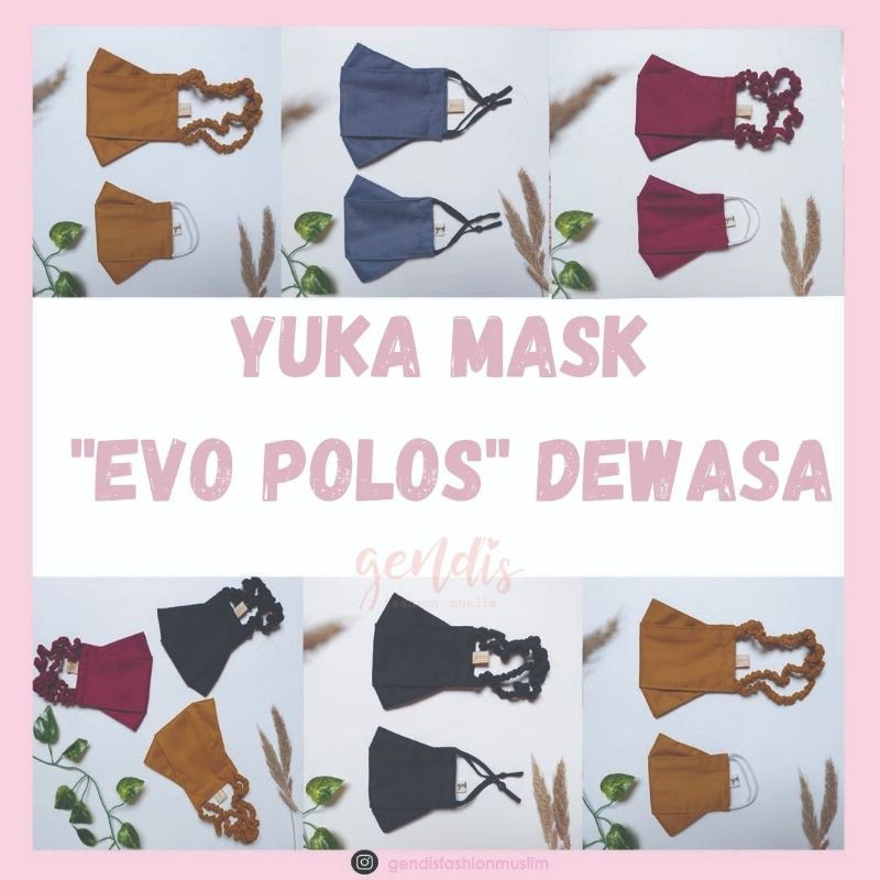 Masker Kain Katun Non Medis EVO Polos Dewasa "Yuka Mask"