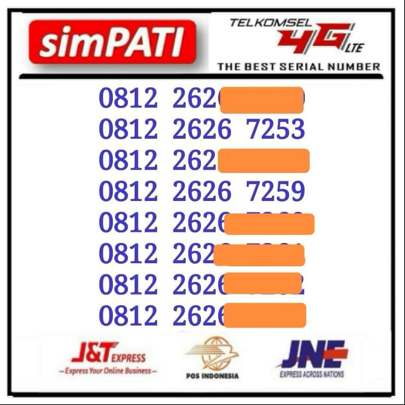 Simpati Cantik seri 0812 2626