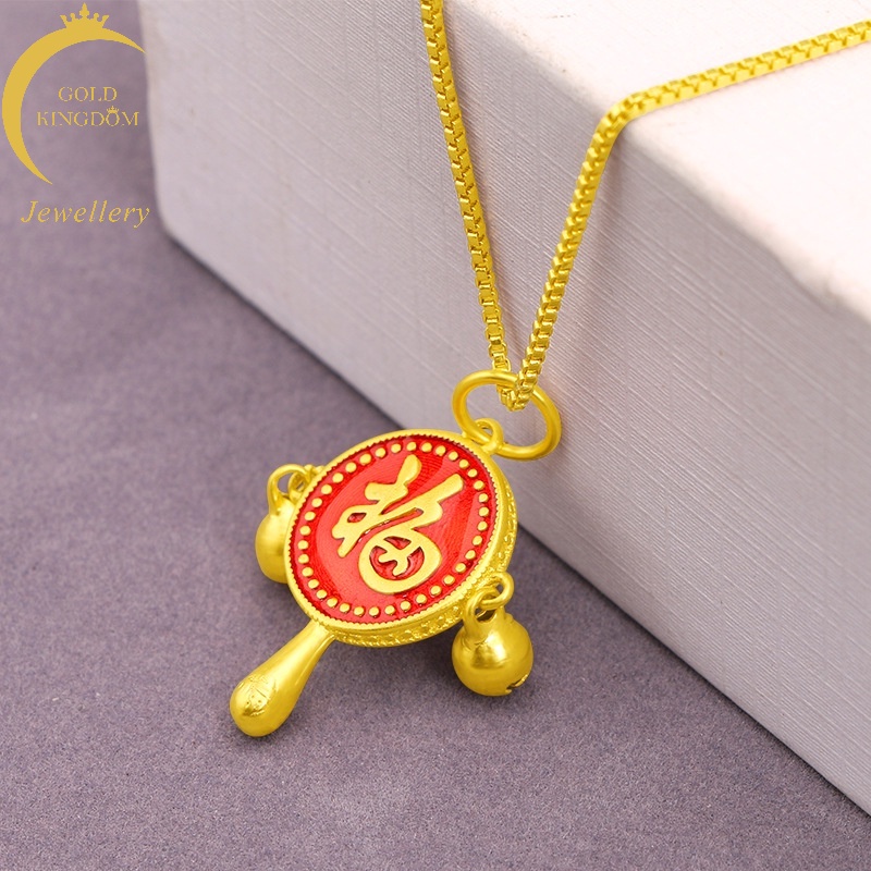 Kalung Liontin 3D Lapis Emas Asli Kadar 375 Untuk Pria Dan Wanita