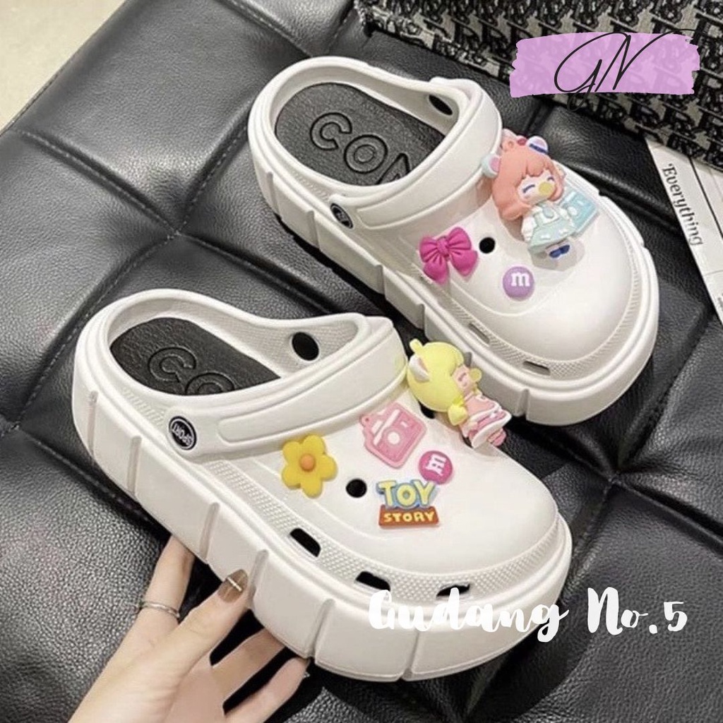 GN-9008-6 Sandal Wanita Impor Bahan EVA Rubber Gaya Fashion Motif Cartoon Toy Story