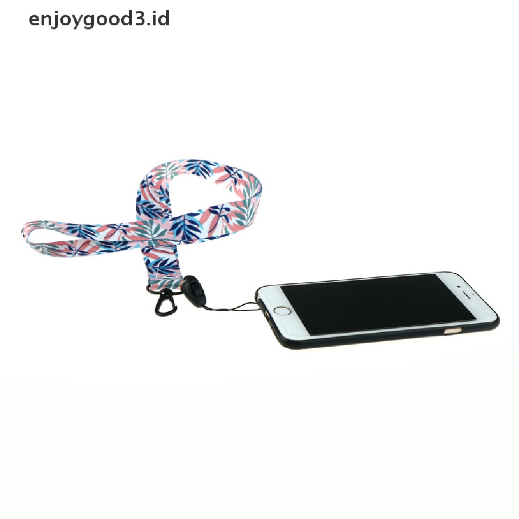 Rready Stock Tali lanyard Motif Daun Untuk Kartu ID / Handphone (ID)