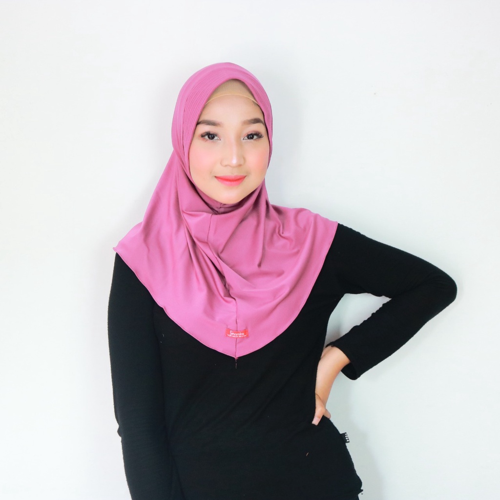 Kerudung Khimar Instan Hijab Sporty pet bahan Jersey Olahraga Volly Basket Futsal By Shamira-5