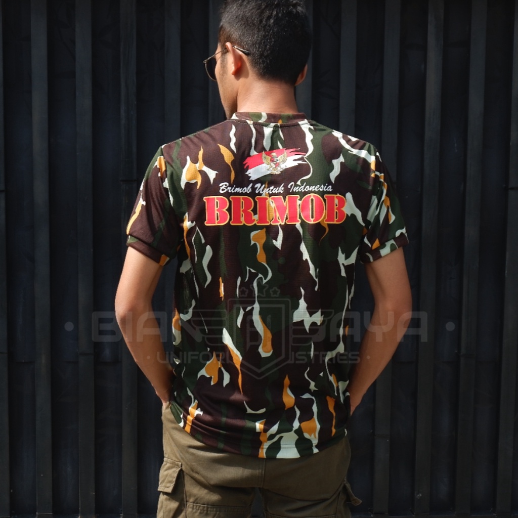 Kaos Brimob Lengan Pendek Brimob Untuk Indonesia Bahan Dryfit