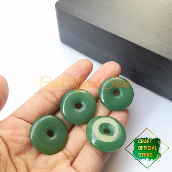 Liontin Giok Donat Bulat Liontin Untuk Gelang Kalung