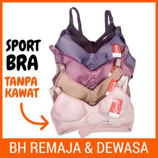 BRA BH SPORT Sportbra Kutang Wanita Tanpa Kawat Dan Busa SIZE 34 36 38 40 42 44 46