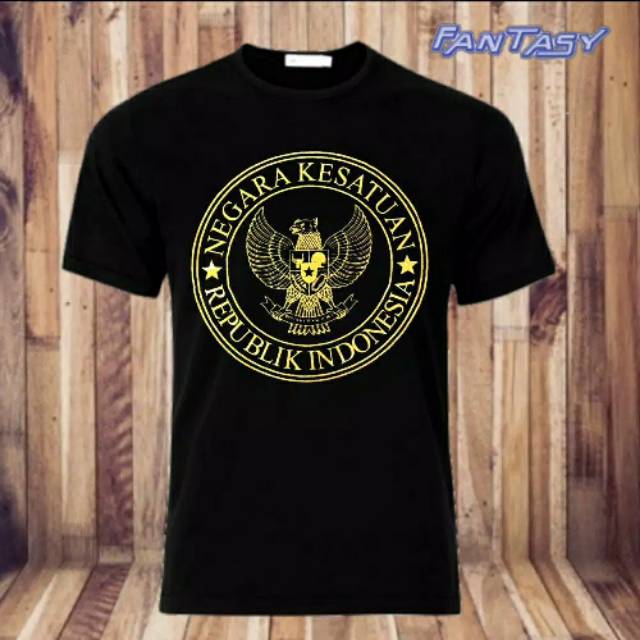 Fourfashion Kaos Pria Kaos Distro NEGARA KESATUAN RI Black FN184