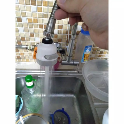 Sambungan Kran Wastafel Cuci Piring Shower 360 Derajat 3 Mode Spray
