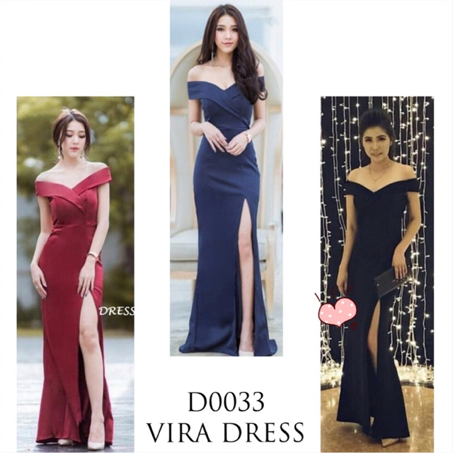 D0033 VIRA KOREAN STYLE SABRINA VINTAGE MAXI DRESS PESTA SCUBA LONG DRESS PANJANG BODYCON