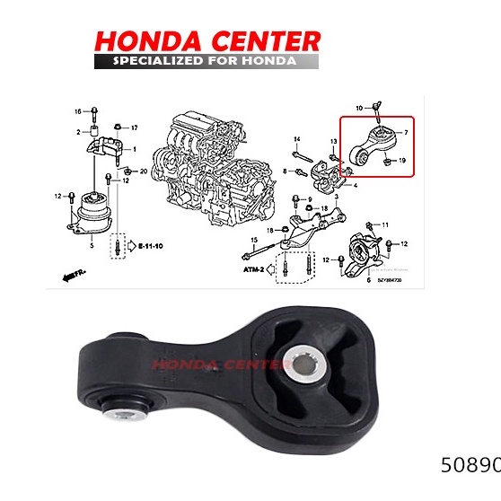engine mounting gantungan mesin belakang matik jazz s rs ge8 2008 2009 2010 2011 2012 2013 2014 city gm2  2009 2010 2011 2012 2013 brio 2013 2014 1300cc freed 50890-tf0-981 50890-TF0-911