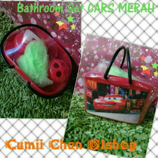 Bathroom Set Character CARS MERAH
