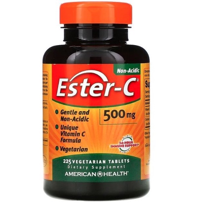 American Health Ester C 500mg 225 VegTab Multivitamin C Kesehatan Imun Tubuh Non Acid