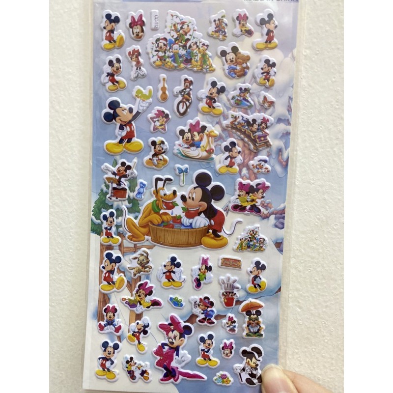 Sticker karakter pooh frozen boy girl music princess avenger 3D glitter-Mickey