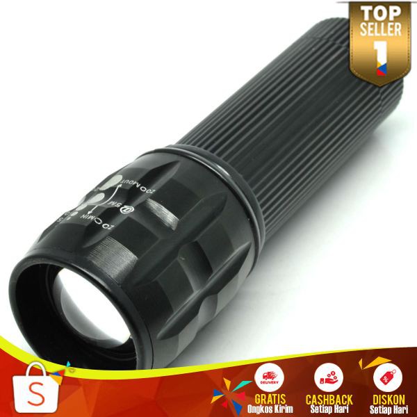 Senter LED Pocketman TH 16 Flashlight Cree 2000 Lumens Flashlight Multifungsi Perlengkapan Outdoor