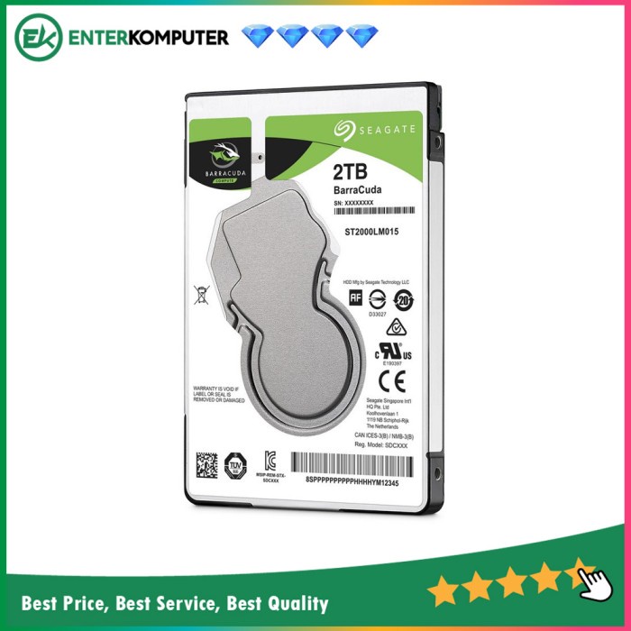 Harddisk Seagate 2.5&quot; 2TB SATA 128MB - 7mm - BarraCuda Series