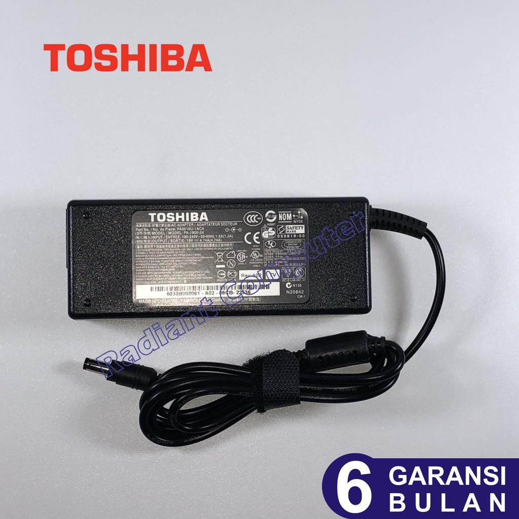 Adaptor Charger Original Toshiba 19V 4.7A 5.5*2.5mm