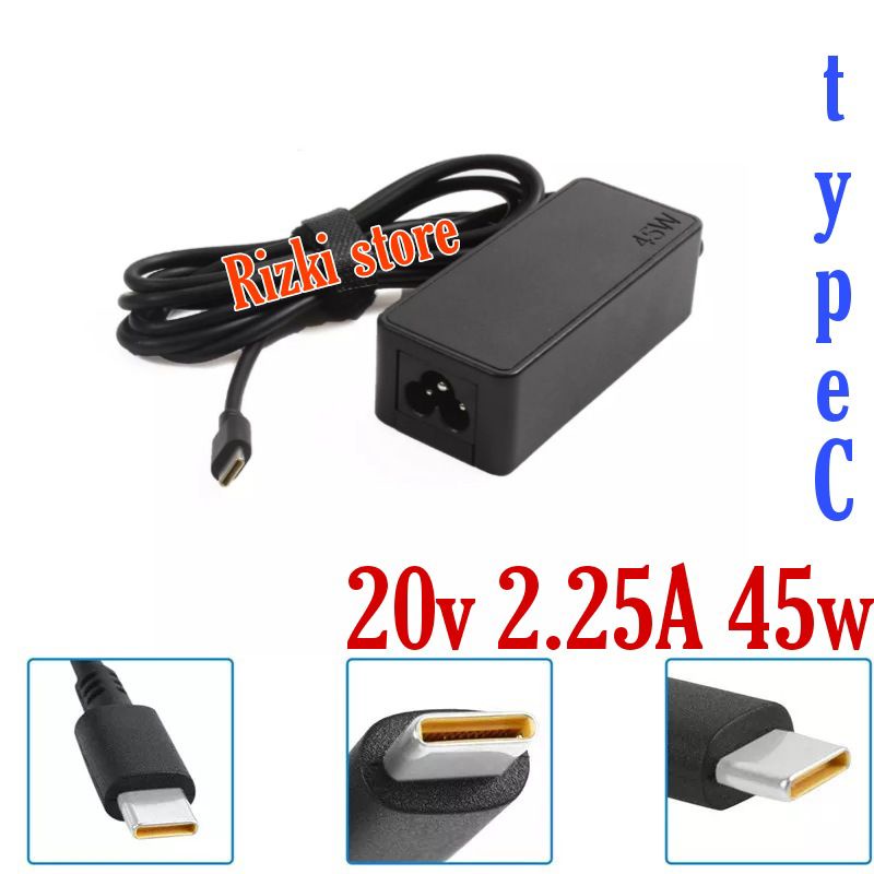 Charger Laptop Lenovo 20v 2.25A 45w/20v 3.25A 65w Type -C