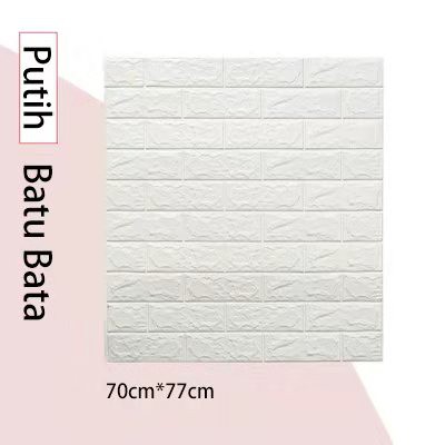 Wallpaper Foam 3D Bata Putih/ White Brick Panel/ CLASSIC BRICKFOAM-Bata Putih 3 mm