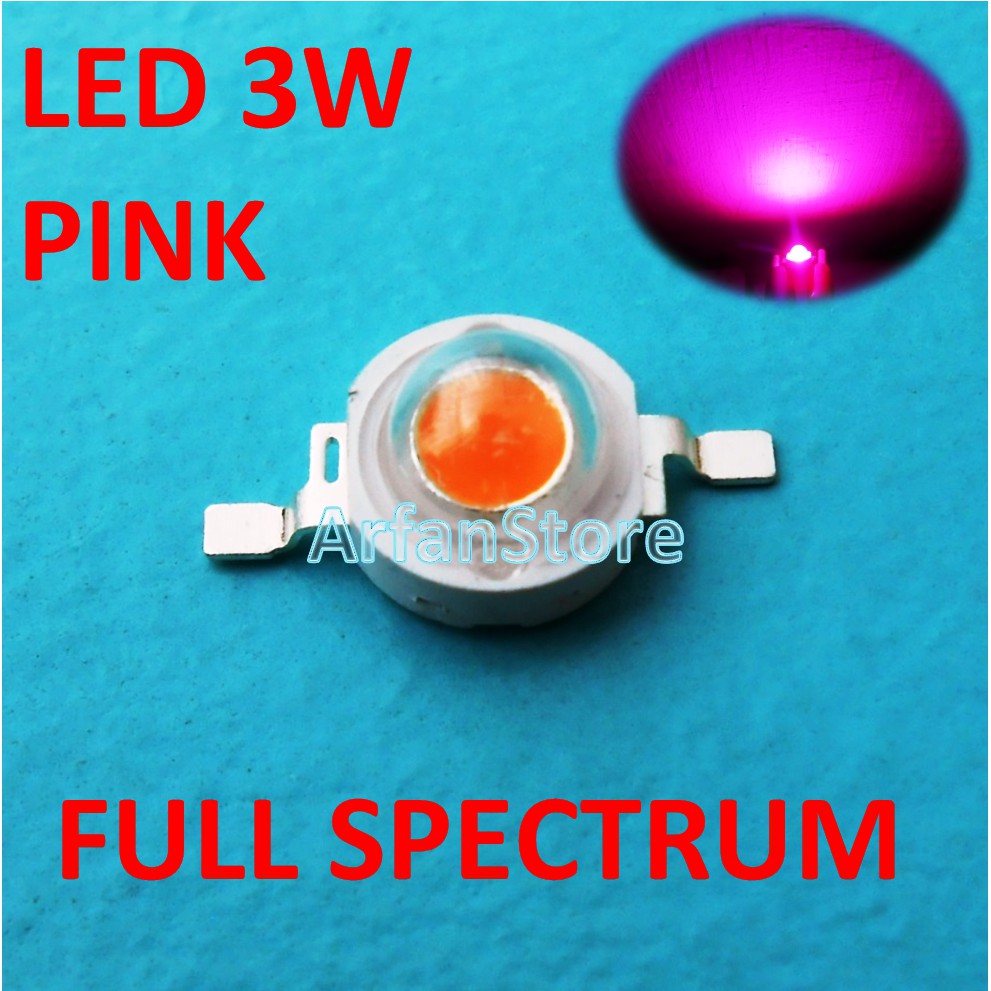 LED 3W Pink HPL Full Spectrum High Power Led 3 Watt Graw Plant