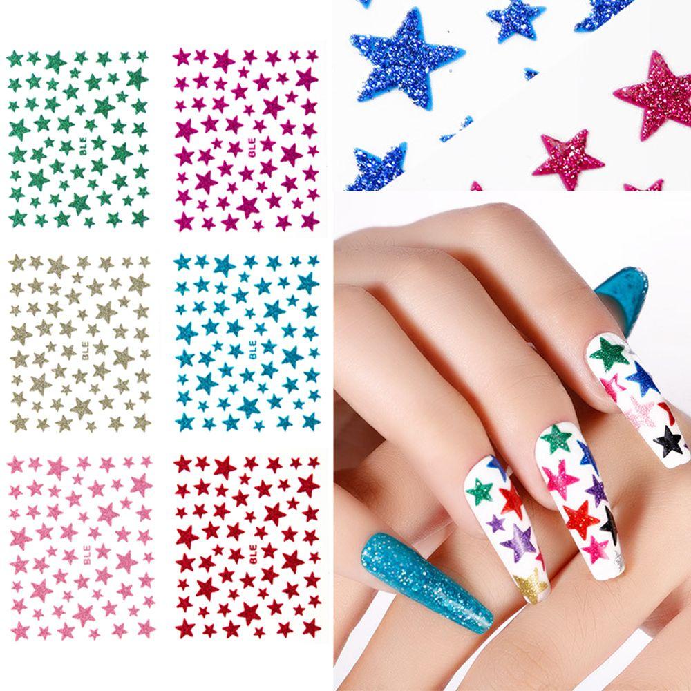 Mxbeauty Stiker Nail Art 1PC Shiny Nail Art Dekorasi Perekat Diri Anak Perempuan 3D Nail Slider