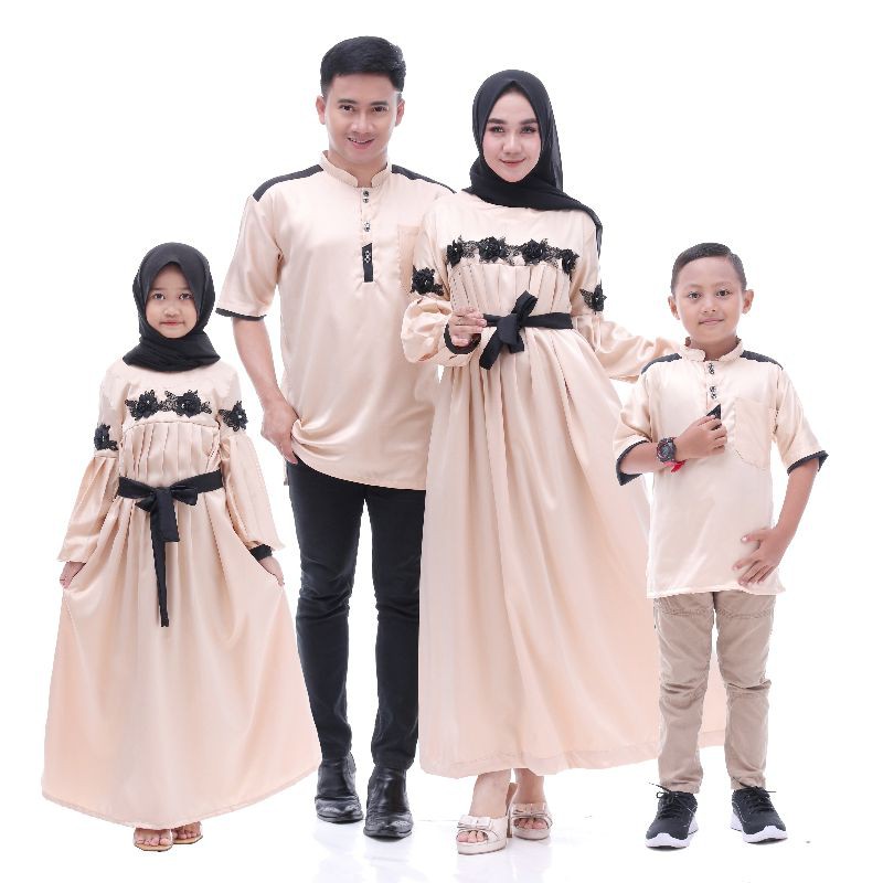 baju muslim,couple keluarga, sragam keluarga Velvet renda didada ramadhan2021