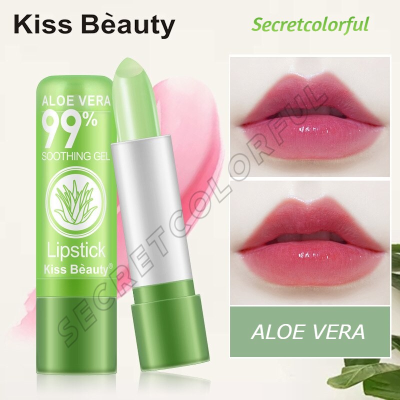 KISS BEAUTY Lipstick Aloe Vera Original Dapat Berubah Warna (Harga 1pcs)