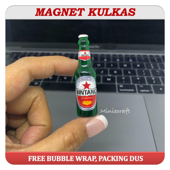 MAGNET TEMPELAN KULKAS MINIATUR PRODUK BOTOL BIR BINTANG SEDANG