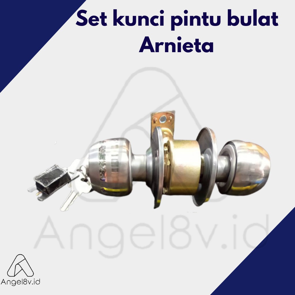 Set kunci pintu bulat Arnieta | kunci pintu kamar mandi | kunci pintu kamar | kunci pintu