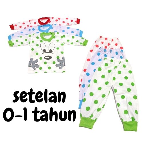 Setelan Pakaian Bayi | Baju Anak Oblong Panjang Celana Panjang