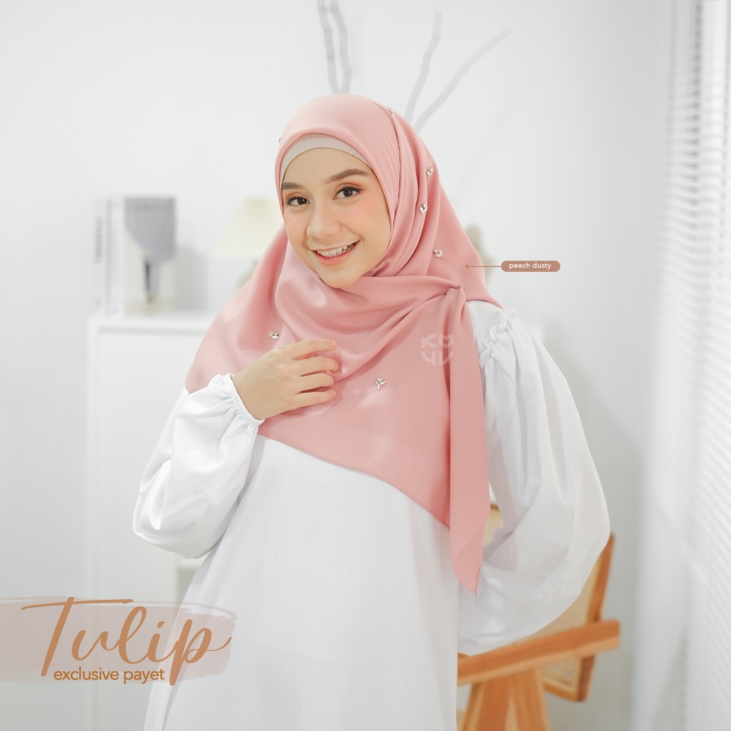 Segiempat Tulip Luxury payet Koyu