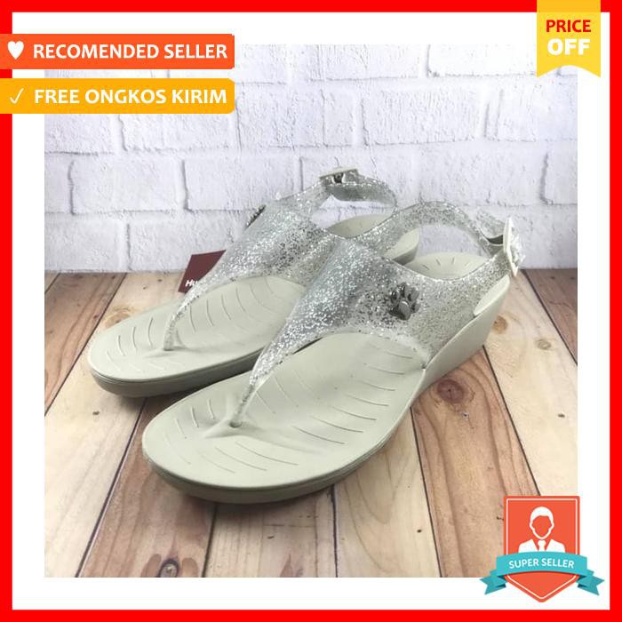Sandal Wedges Wanita Hush Puppies Original Quincy Slingback Silver