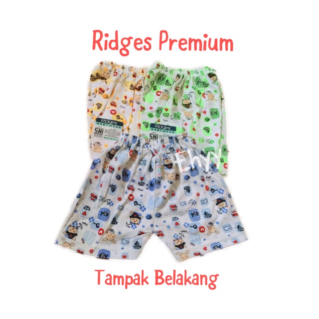 1pc Ridges Premium SNI Celana Pendek Bayi Anak 3bln - 4th