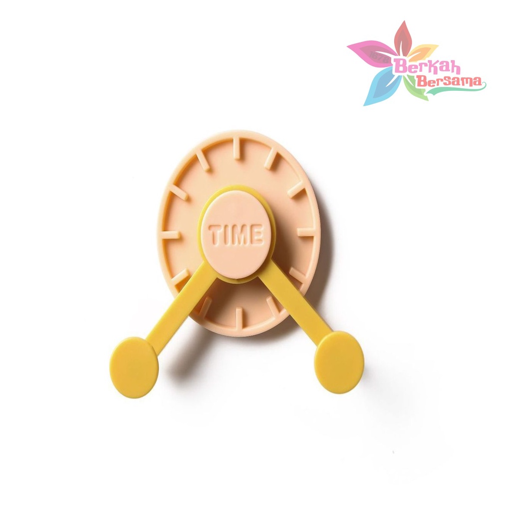 RT104 Gantungan Hanger Hook kunci tempel 2 kait bentuk jam 2 warna rotasi 360ͦͦͦͦ BB6467