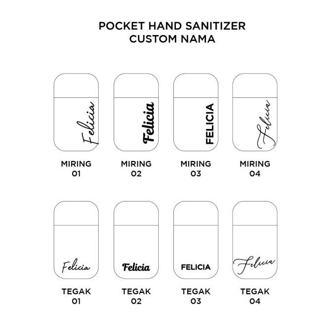 Otello - Custom Nama Pocket Hand Sanitizer Spray Botol Bottle 45 ML
