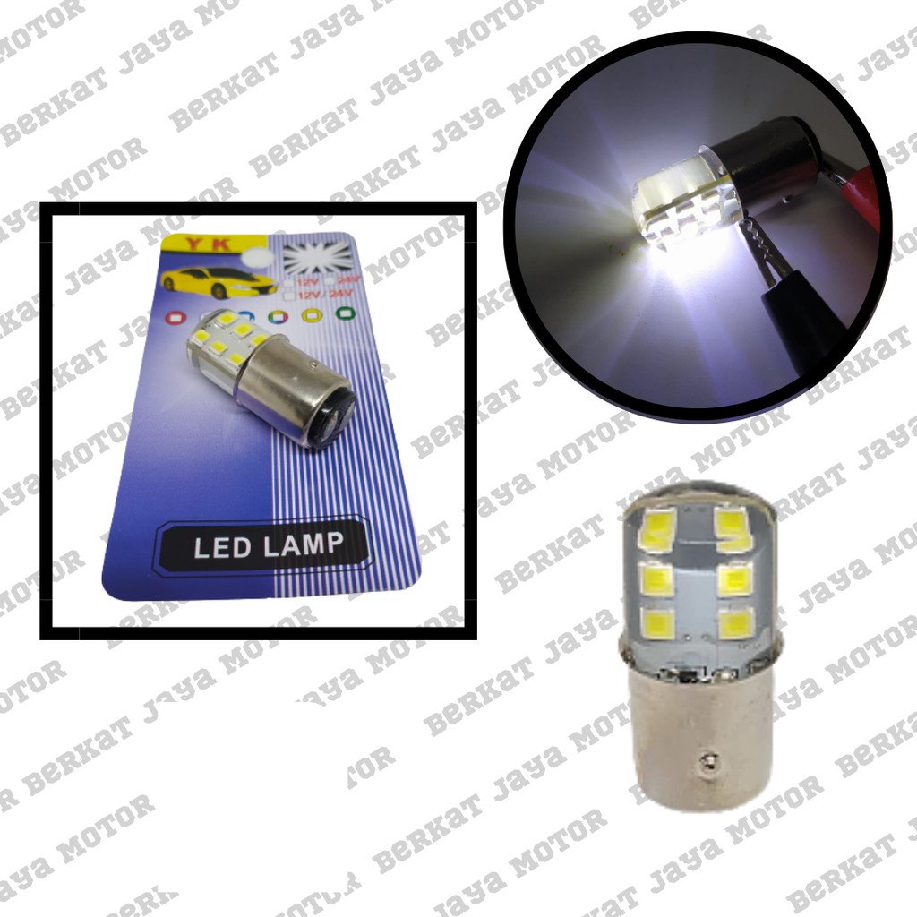 [SIAP KIRIM] LAMPU STOP REM BELAKANG BAYONET 12 MATA LED SISI JELLY FLASH STROBO KEDIP MOTOR MOBIL T20 KAKI 2-3