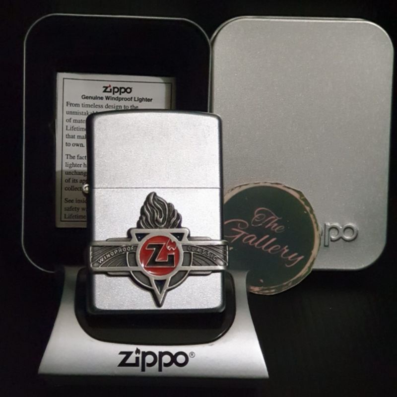 ORIGINAL ZIPPO WINDPROOF CLASSIC EMBLEM TAHUN 2002