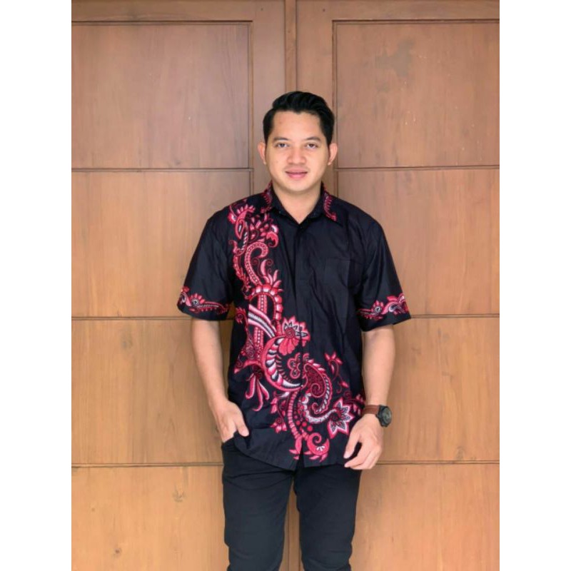 CUPU_STOREHem Batik Pria Pendek Lawasan Sogan/Pari Sulur/Parang Black/Merak Papua ory