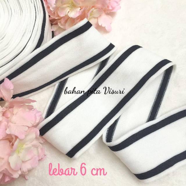 Pita Kaos Garis Hitam 6 cm per 1 yard ( 90 cm)