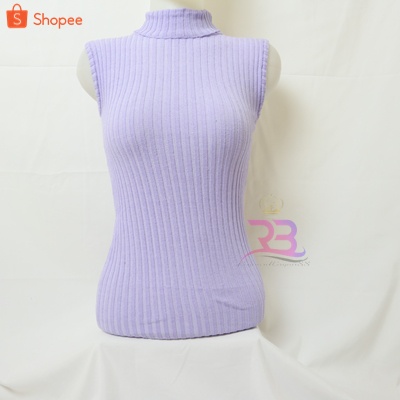 Turtle Neck Tanktop Rajut / Tank top kerah tinggi rajut wanita / Inner Manset