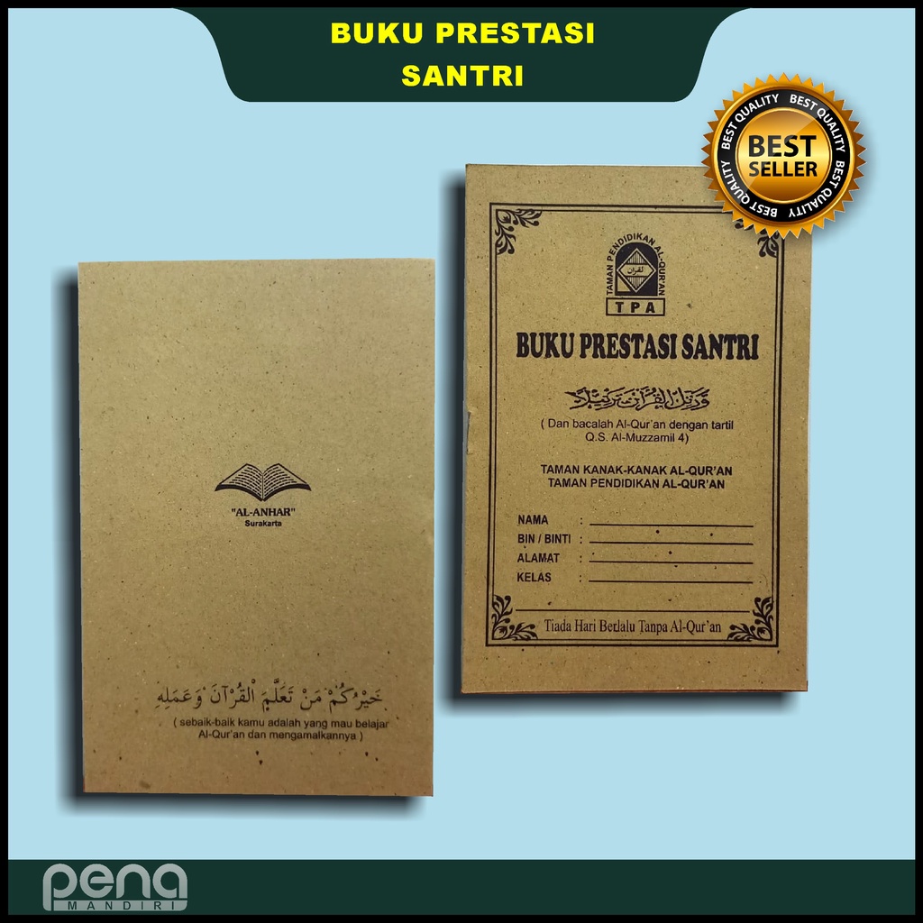 Buku Prestasi Santri TPA / TPQ iqro Qur'an